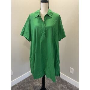 Old Navy Oversized Shirt Dress Green Knee Length Size XL